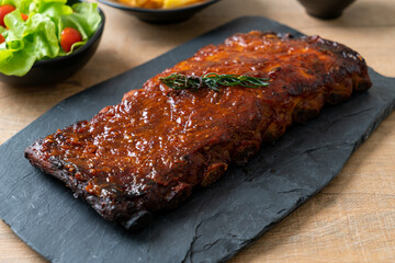 grilled and barbecue ribs pork