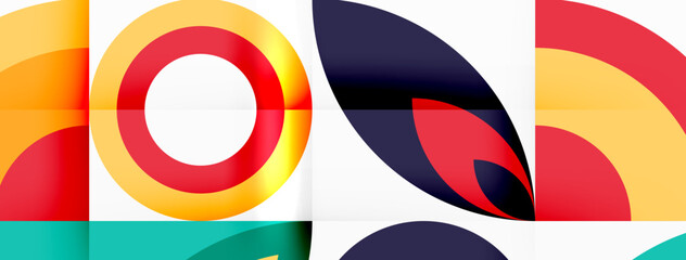 Circles and petals. Geometric beautiful abstract minimal template for Wallpaper, Banner, Background, Card, Book Illustration, landing page