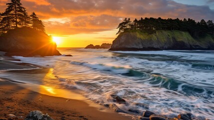 Obraz premium rocks mud sea waves cloudy sky vacation enjoy natural wonders.