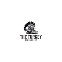 Turkey vintage logo vector illustration