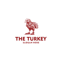 Turkey vintage logo vector illustration