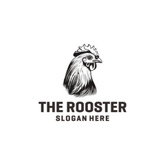Rooster head logo vector illustration