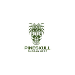 Pineapple skull logo vector illustration