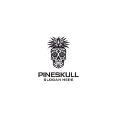 Pineapple skull logo vector illustration