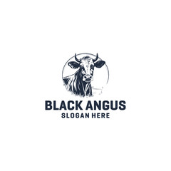 Black angus logo vector illustration