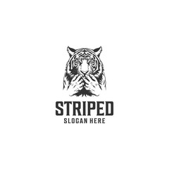Tiger striped logo vector illustration
