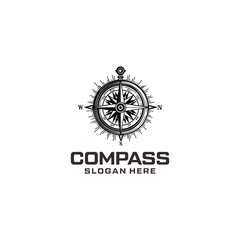 Compass and nautical logo vector illustration