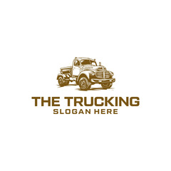 Vintage truck logo vector illustration