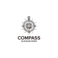 Compass and nautical logo vector illustration