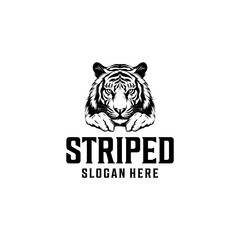 Tiger striped logo vector illustration