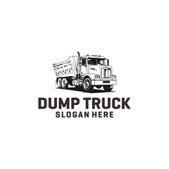 Dump truck logo vector illustration