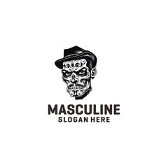Masculine man logo vector illustration