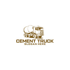 Cement truck logo vector illustration
