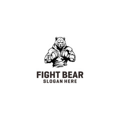 Muscle bear logo vector illustration