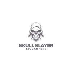 Skull slayer logo vector illustration