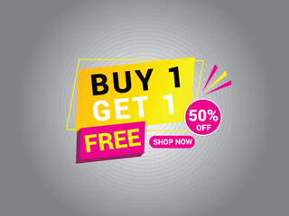 Buy 1 Get 1 Free Banner, Special Offer Banner, Big Sale, Sale Banner, Banner Design Template.