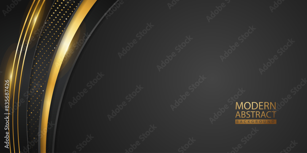 Poster abstract background with glitter and golden lines glowing dots golden combinations.