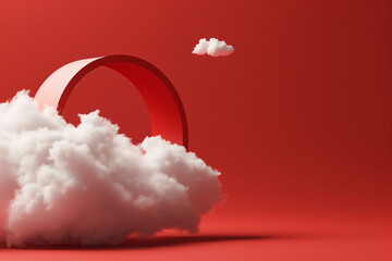  red circle against a backdrop of clouds. The red circle can represent a variety of concepts, including warnings, targets, or important information. The clouds add a touch of mystery and intrigue.