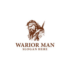 Warrior man logo vector illustration