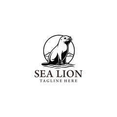 Sea lion logo vector illustration