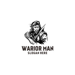Warrior man logo vector illustration