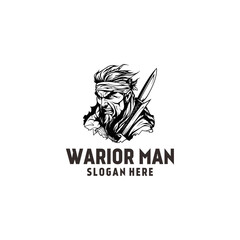 Warrior man logo vector illustration