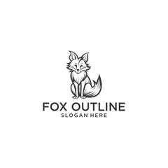 Fox outline logo vector illustration
