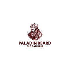 Paladin beard logo vector illustration