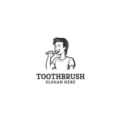 Tooth brush logo vector illustration