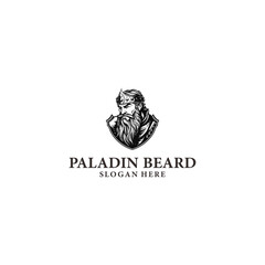 Paladin beard logo vector illustration