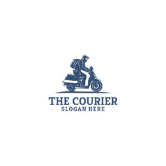 Obraz premium The courier logo vector illustration