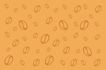 Classic brown coffee bean pattern vector wallpaper.