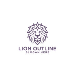 Lion outline logo vector illustration
