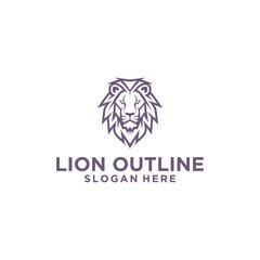 Lion outline logo vector illustration