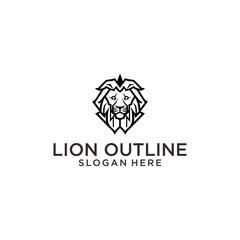 Lion outline logo vector illustration