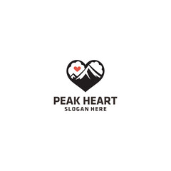 Peak heart logo vector illustration