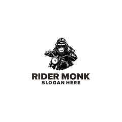 Rider monkey logo vector illustration