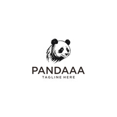 Panda head logo vector illustration