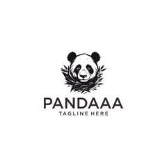 Panda head logo vector illustration