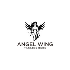 Angel wing logo vector illustration