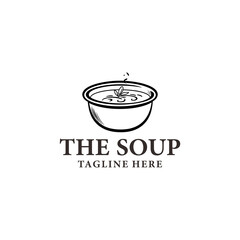 The soup,food and restaurant logo vector illustration