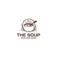 The soup,food and restaurant logo vector illustration