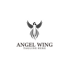 Angel wing logo vector illustration