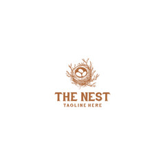 Vintage nest logo vector illustration