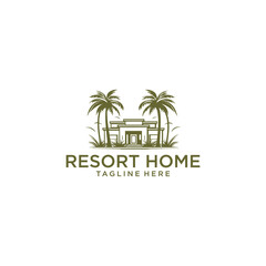 Obraz premium Resort and hotel logo vector illustration