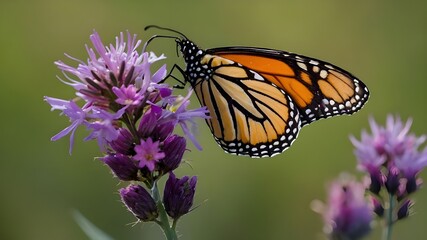 Delicate Monarch Butterfly Perched Up Close, Graceful Beauty: Monarch Butterfly Close-up, Intricate Details: Monarch Butterfly Perching, Elegant Monarch: Close-up Perch Pose.