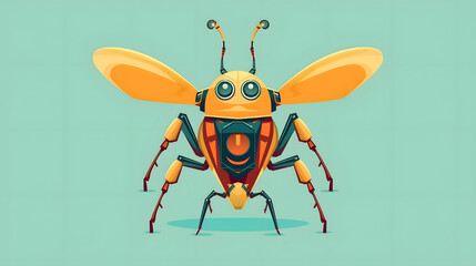 Fototapeta premium Robot Insect illustration flat vector