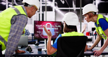 Shocked Engineer In Factory During Ransomware Attack