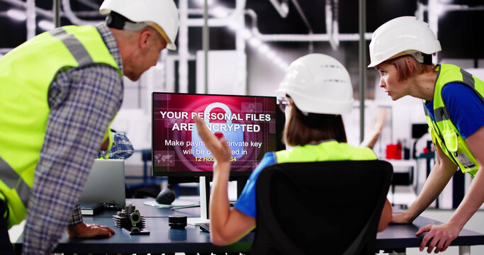 Shocked Engineer In Factory During Ransomware Attack