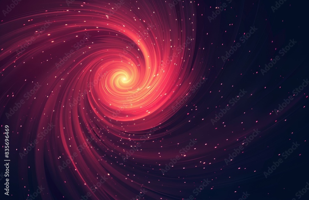 Poster spiraling red and pink cosmic vortex - a captivating digital representation of a red and pink spiral